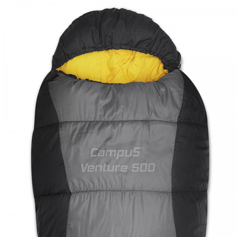 Śpiwór Campus VENTURE 500 czarno-żółty
