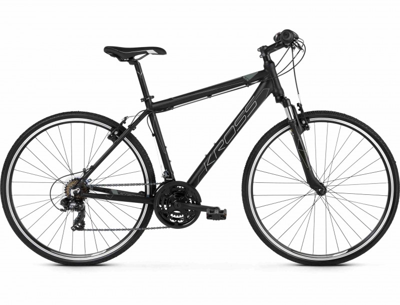rower crossowy w kolorze czarno-grafitowym