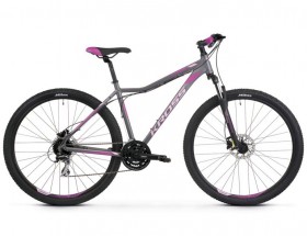 Damski rower górski kross lea 5.0 w kolorze grafitoworóżowym